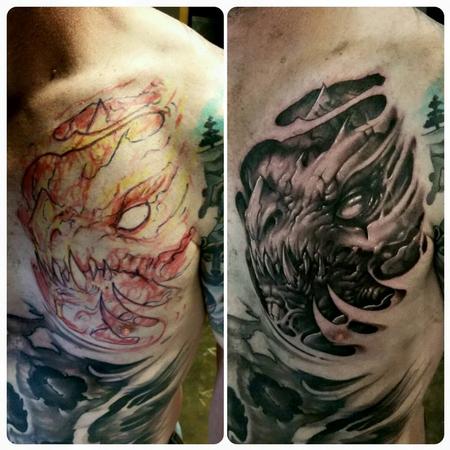 Tattoos - monster on chest - 128774